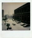 Union Place in the snow, looking south toward the State Capitol, Union Station at the right, Gi ...