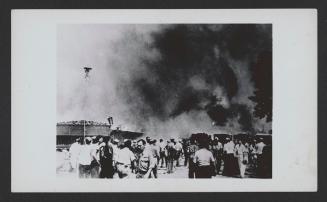 Hartford Circus Fire: Onlookers watch the burning tent