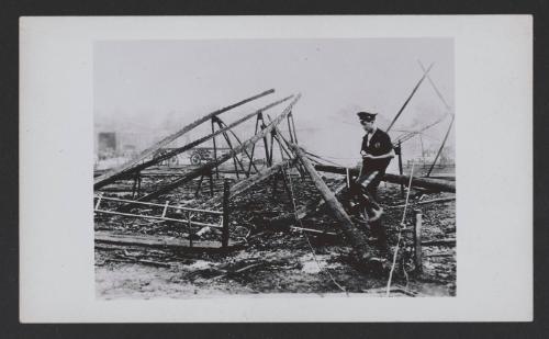 Hartford Circus Fire: Man walking through debris