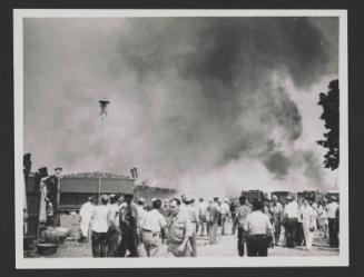 Hartford Circus Fire: Onlookers watch the burning tent