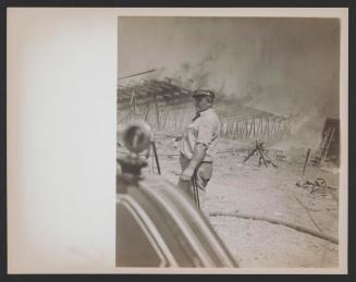 Hartford Circus Fire: Policeman and Ruins of Bleachers