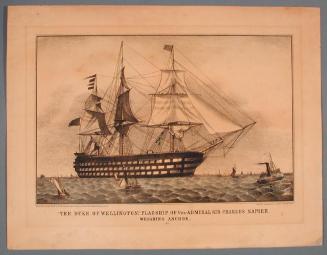 "The Duke of Wellington," Flag-Ship of Vice-Admiral Sir Charles Napier.  Weighing Anchor