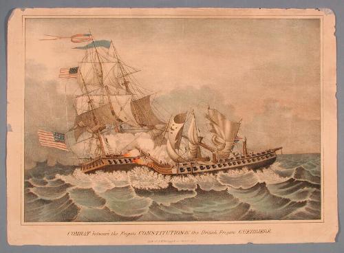 Combat between the Frigate Constitution & the British Frigate Guerriere.