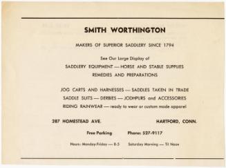 Gift of the Smith-Worthington Saddlery Co., 2021.22.22, Connecticut Historical Society, Copyrig ...