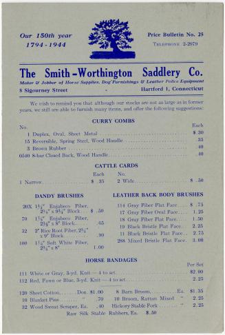 Gift of the Smith-Worthington Saddlery Co., 2021.22.27, Connecticut Historical Society, No Know ...