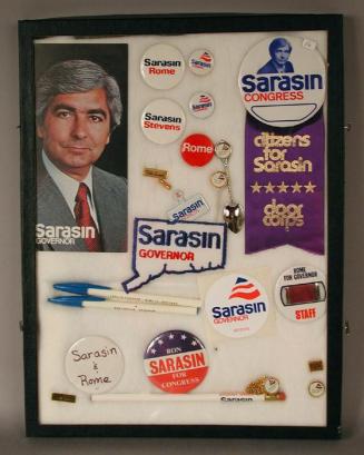 Framed Ron Sarasin Political Campaign Paraphrenalia