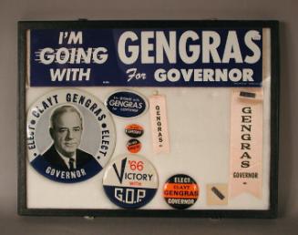 Framed Clayt Gengras Political Campaign Paraphernalia