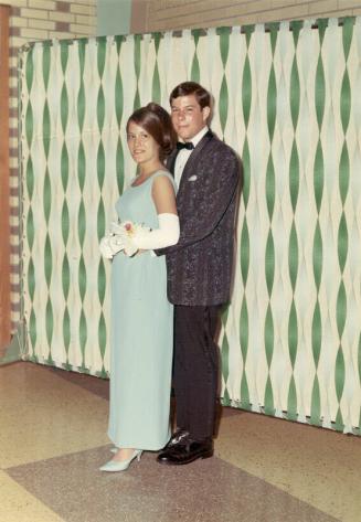 Diane Linda Stamm wearing her dress on the night of her prom