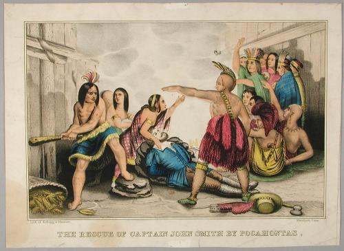 The Rescue of Captain John Smith by Pocahontas.