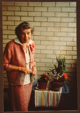 Amanda Benjamin Hall at Harbour House Apartment, New London, about 1979