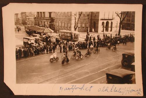 Masonic Shriners in Parade, Corner of Main Street and State Street, Hartford