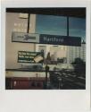 Downtown Hartford buildings from Union Station, with the Best Western Motor Hotel in the foregr…