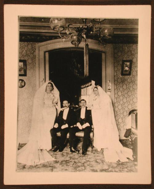 Double Wedding Party of Hannah Stodel and Joseph Ullman, Reyna Stodel and Abram M. Friedman