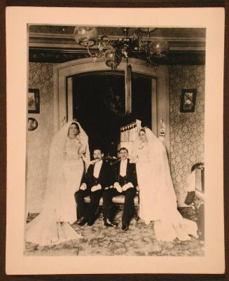 Double Wedding Party of Hannah Stodel and Joseph Ullman, Reyna Stodel and Abram M. Friedman