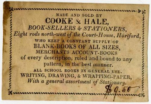 Made and sold by Cooke & Hale, book-sellers & stationers, 1957.83.2 © 2015 The Connecticut Hist…