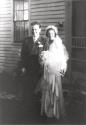Francis Kane and Barbara Doty Kane (wearing dress 1993.49.0) on their wedding day, 11 October 1…