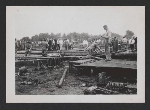 Hartford Circus Fire: People examine debris and damage