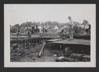 Hartford Circus Fire: People examine debris and damage