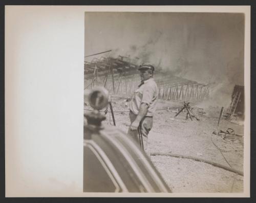 Hartford Circus Fire: Policeman and Ruins of Bleachers
