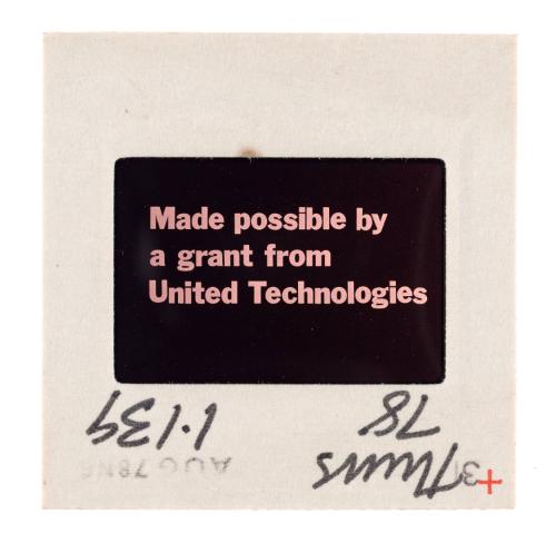Title Slide: Made possible by a grant from United Technologies