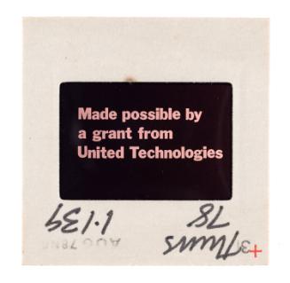 Title Slide: Made possible by a grant from United Technologies