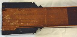 Detail of label affixed to back of thermometer case; Museum purchase, 2018.2.0