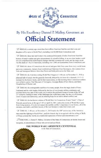 Gift of the Office of the Governor, State of Connecticut, 2018.74.0, Connecticut Historical Soc…