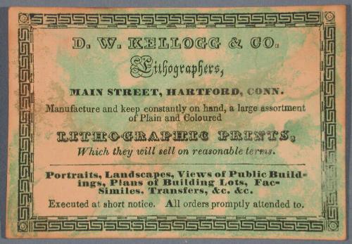 D.W. Kellogg & Co. Lithographers, Main Street, Hartford, Conn.