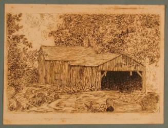 Woodpile by a Barn or Shed.