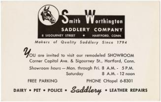 Gift of the Smith-Worthington Saddlery Co., 2021.22.16, Connecticut Historical Society, Copyrig…