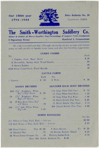 Gift of the Smith-Worthington Saddlery Co., 2021.22.27, Connecticut Historical Society, No Know…