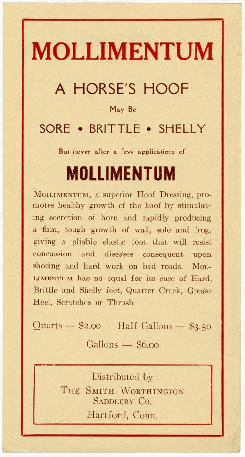 Gift of the Smith-Worthington Saddlery Co., 2021.22.30, Connecticut Historical Society, No Know…