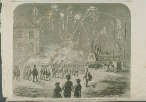 Reception of the Newark Wide-Awake Club at Hartford by the Wide-Awake Club of Hartford, July 26, 1860